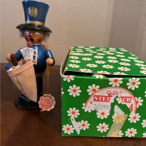 German Steinbach Postman Figure with Umbrella and Mail